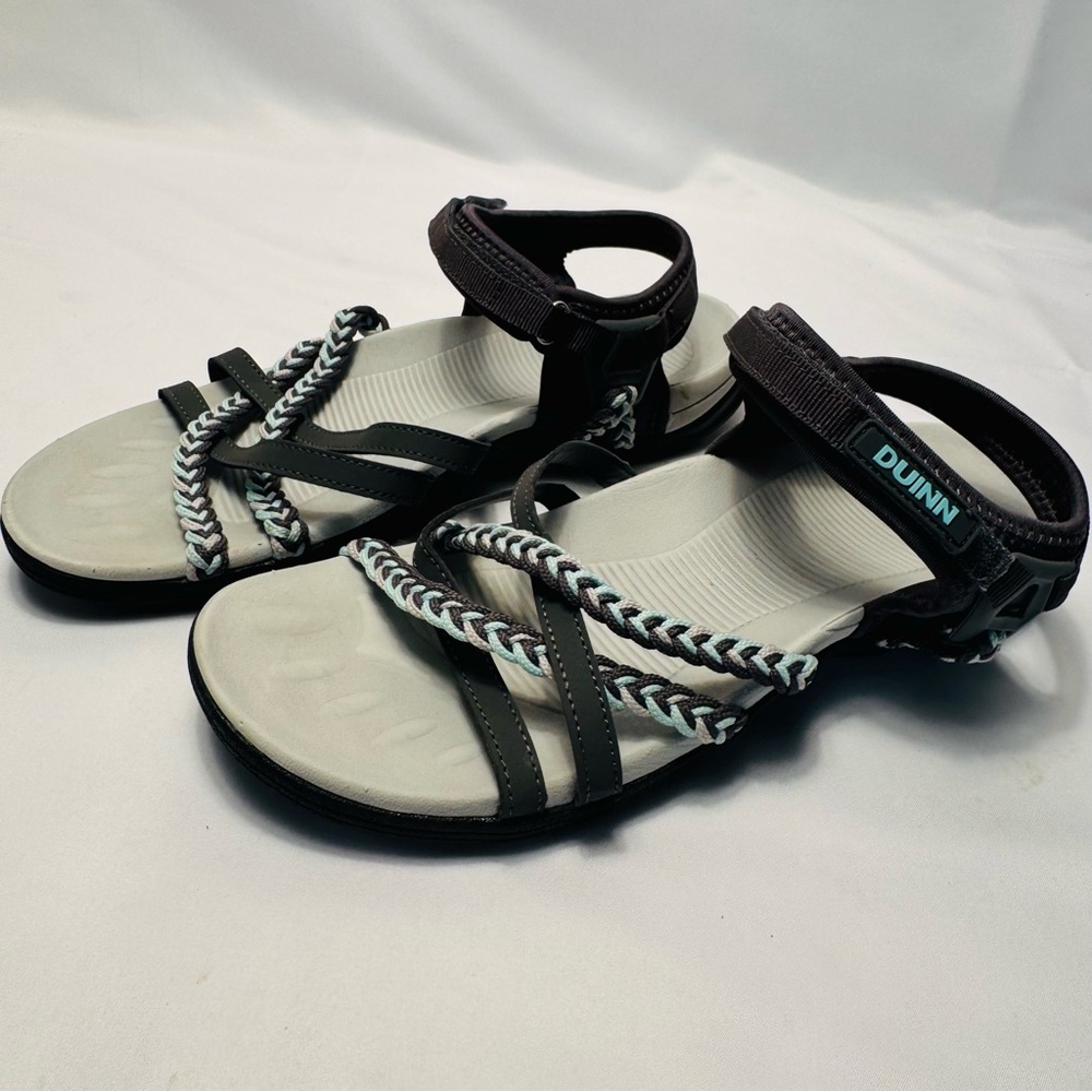 DUINN Womens Hiking Sandal Gray Black‎ Outdoor Sport Strappy Shoe Size 42  10.5